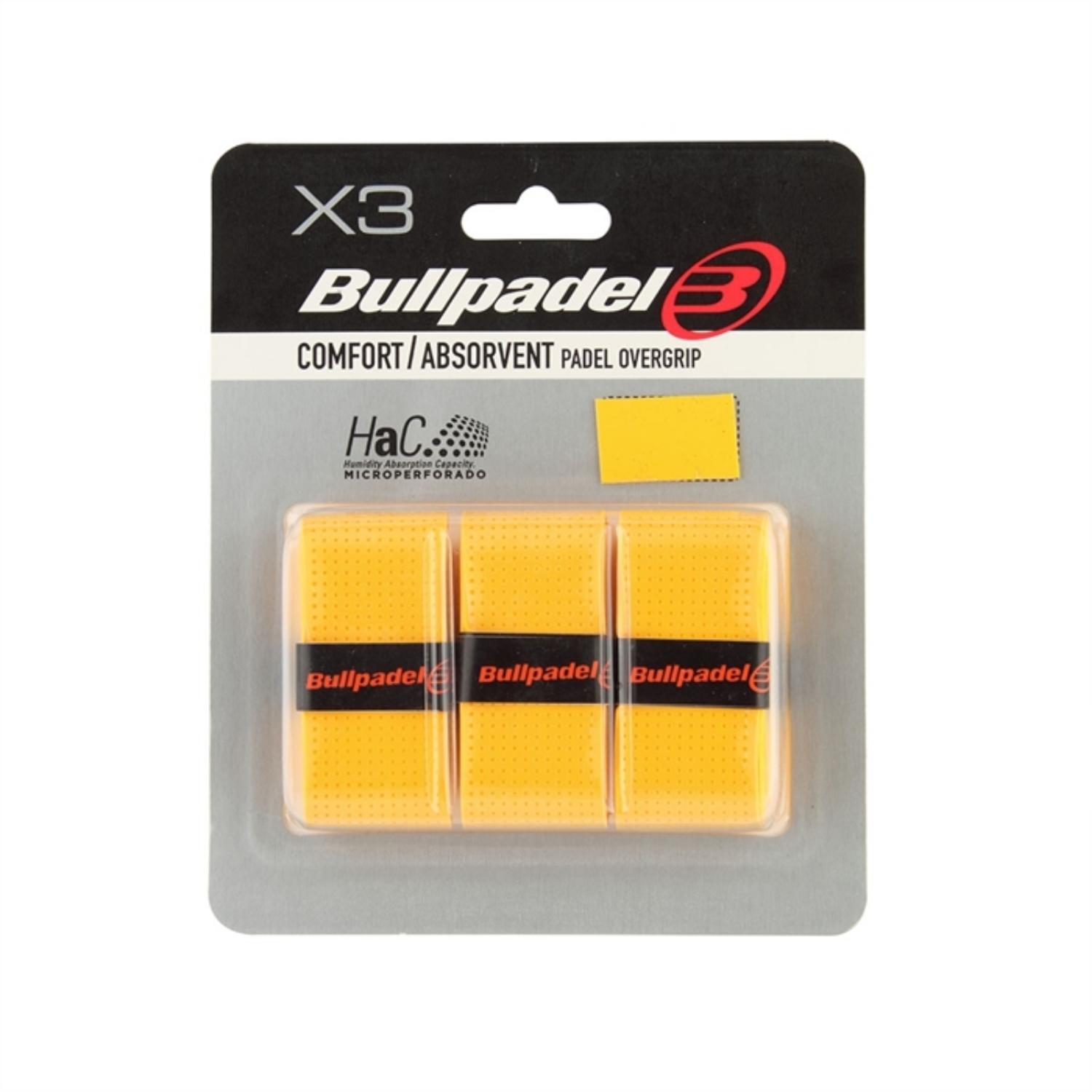 Bullpadel Comfort/Absorvent Padel Overgrip Gul – 3 pak